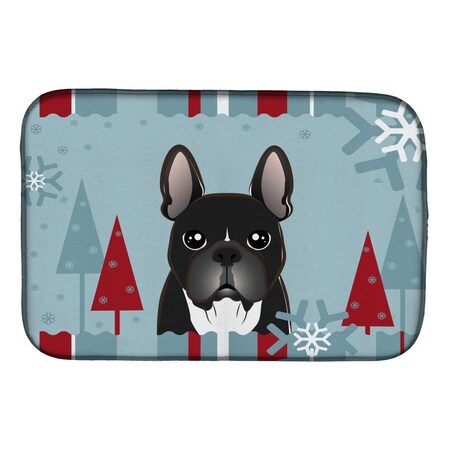 Carolines Treasures Winter Holiday French Bulldog Dish Drying Mat BB1723DDM